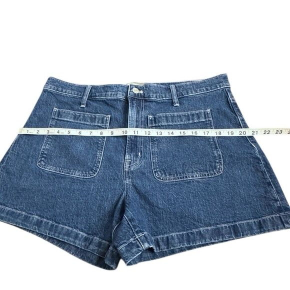 Madewell The High Rise Sailor Shorts Blue Denim Cotton Stretch Beach Women’s 32 - Picture 10 of 13